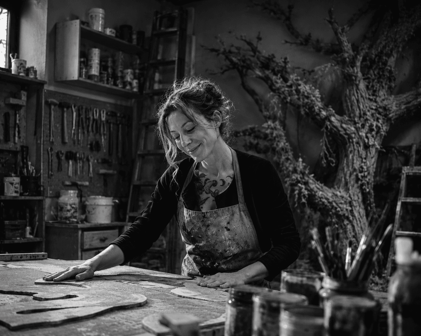 Perrine Wood dans son atelier